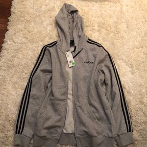 Brand New!!!! Gray with Black stripe Jacket Size L